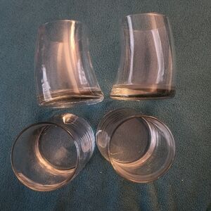 Set of Four Clear Glass Tumblers